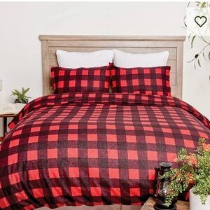 Cotton Buffalo Plaid Duvet Cover Set Size Full Holiday Bedding